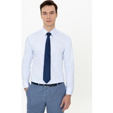 Cacharel Light Blue Slim Fit Long Sleeve Basic Shirt