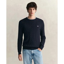 Gant Men's Navy Regular Fit Crew Neck Knit Sweater