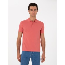 Cacharel Coral Slim Fit %100 Cotton Polo Collar Basic T-Shirt