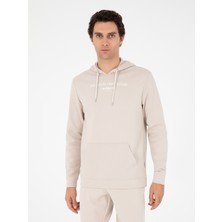 Cacharel Beige Regular Fit Cotton Blend Half-Zip Sweatshirt