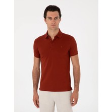 Cacharel Brick Slim Fit Polo Collar Cotton Basic T-Shirt
