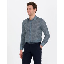 Cacharel Petrol Blue Slim Fit Long Sleeve Shirt