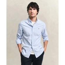 Gant Men's Blue Slim Fit Classic Collar Oxford Shirt
