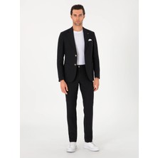 Cacharel Black Slim Fit %100 Linen Trousers