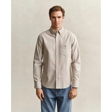 Gant Men's Beige Regular Fit Oxford Shirt