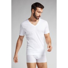 Intimissimi Mercerized Cotton V-Neck T-Shirt Filo Premium