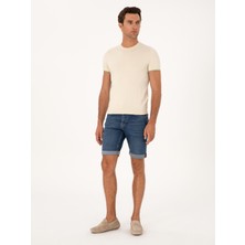 Cacharel Light Blue Regular Fit Denim Shorts