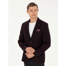 Cacharel Burgundy Slim Fit Wool Blend Blazer