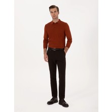 Cacharel Dark Brown Slim Fit Canvas Trousers