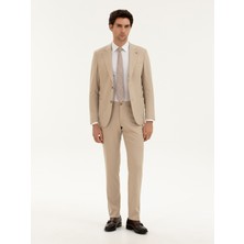 Cacharel Beige Slim Fit Suit