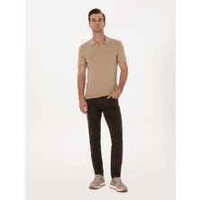 Cacharel Brown Slim Fit Cotton Blend Jeans