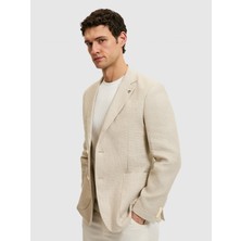 Cacharel Beige Slim Fit Linen Blend Blazer