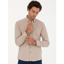 Cacharel Beige Slim Fit Long Sleeve Shirt