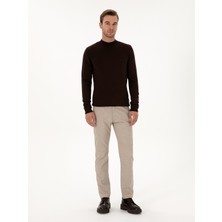 Cacharel Beige Slim Fit Cotton Blend Dobby Canvas Trousers