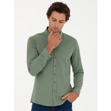 Cacharel Light Green Slim Fit Long Sleeve Shirt