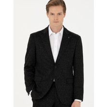 Cacharel Black Slim Fit Wool Blend Classic Blazer