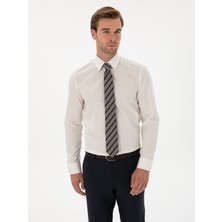 Cacharel Ecru Slim Fit %100 Cotton Shirt