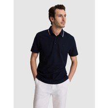 Cacharel Navy Slim Fit Polo Collar T-Shirt