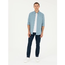 Cacharel Dark Blue Slim Fit Cotton Blend Jeans
