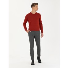 Cacharel Anthracite Belt Buckle Waist Slim Fit Canvas Trousers