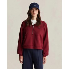 Gant Women's Red Regular Fit Hooded Sweatshirt