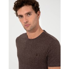Cacharel Brown Crew Neck Slim Fit T-Shirt