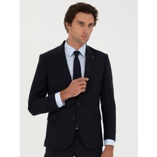 Cacharel Navy Slim Fit Wool Blend Classic Blazer