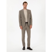 Cacharel Mink Slim Fit Striped Peak Lapel Suit