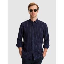 Cacharel Navy Regular Fit Long Sleeve Shirt