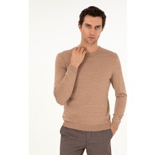 Cacharel Camel Slim Fit Basic Sweater