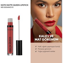 Aydogan's Cosmetics Matte Queen Lipstick 13 Red Elegance Kalıcı Likit Ruj, Kırmızı