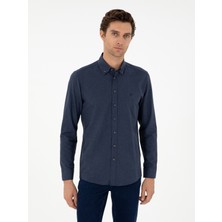 Cacharel Navy Slim Fit Long Sleeve Shirt