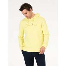 Cacharel Yellow %100 Cotton Hooded Sweatshirt