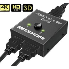 Aydogan's 9444 2 Port Çift Yönlü HDMI Switch Splitter Ekran Monitör Altın Kaplama Çoklayıcı Çoğaltıcı (Aynı Anda Iki Ekrana Görüntü Vermez. Üzerindeki Düğmeyle Ekranlar Arası Geçiş Yapılır)