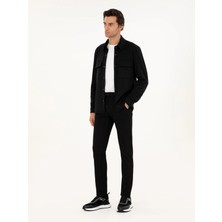Cacharel Black Slim Fit Drawstring Waist Canvas Pants