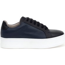 Cacharel Navy Eva Sole %100 Leather Casual Shoes
