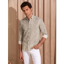 Cacharel Khaki Slim Fit Long Sleeve Shirt