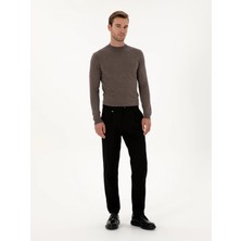 Cacharel Black Carrot Fit Flannel Canvas Pants