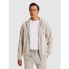 Cacharel Stone Regular Fit Cotton Blend Hooded Full-Zip Sweatshirt
