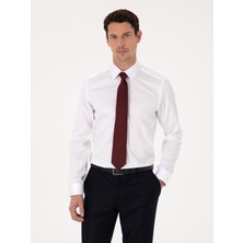 Cacharel White Slim Fit %100 Cotton Non-Iron Easy-Iron Classic Shirt