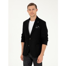 Cacharel Black Slim Fit Wool Blend Blazer