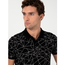 Cacharel Black Polo Collar T-Shirt