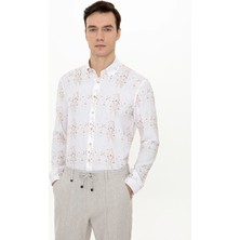 Cacharel Beige Slim Fit Long Sleeve Shirt