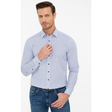 Cacharel Navy Slim Fit Long Sleeve Shirt