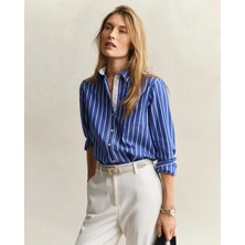 Gant Women's Blue Regular Fit Striped Shirt