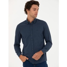 Cacharel Navy Slim Fit Long Sleeve Shirt