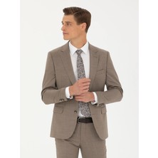 Cacharel Camel Slim Fit Wool Blend Classic Blazer