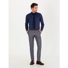 Cacharel Navy Slim Fit Linen Blend Trousers