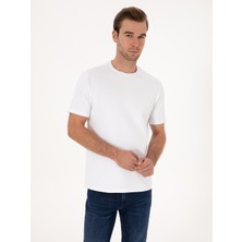 Cacharel White Regular Fit Modal Blend Crew Neck T-Shirt