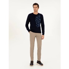 Cacharel Mink Slim Fit Cotton Blend Canvas Trousers